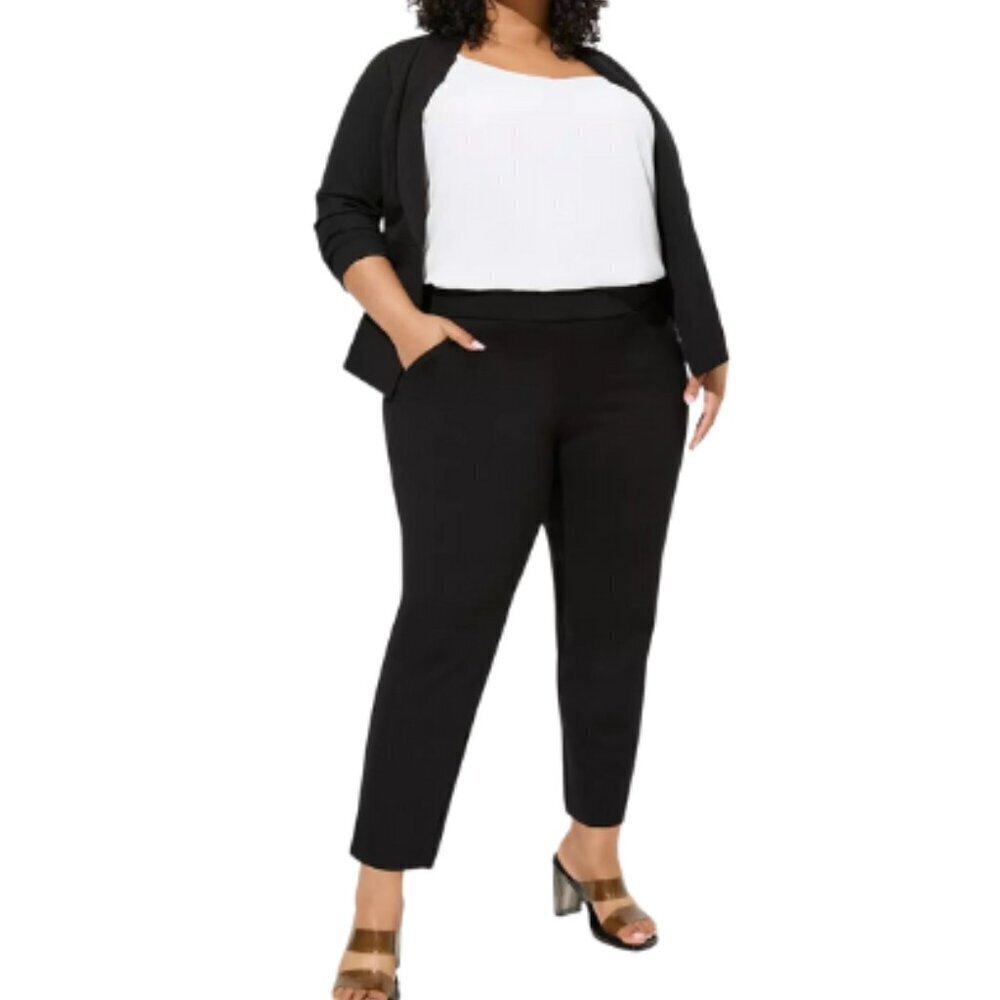 Torrid Womens 3S Pull-On Relaxed Taper Studio Luxe Ponte High-Rise Pant